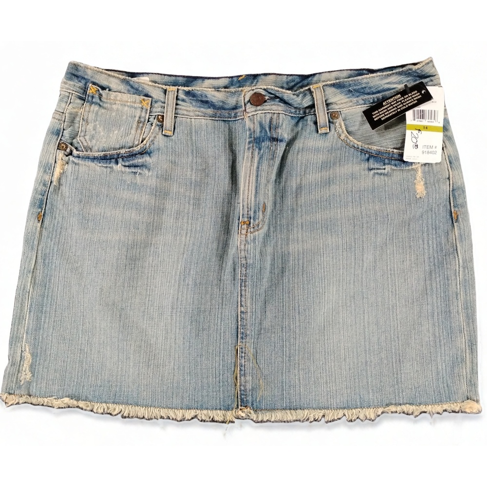 Polo Ralph Lauren Gigi Denim Mini Skirt Cotton Low Rise Sz 14 VTG Y2K Deadstock